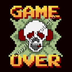 Game Over Gamer Skull - AS Colour - Mens Faded Tee Design