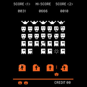 Halloween Retro Space Arcade Game - AS Colour - Tall Tee Design