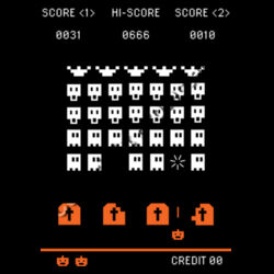 Halloween Retro Space Arcade Game -  AS Colour - Premium Women's Crew Design